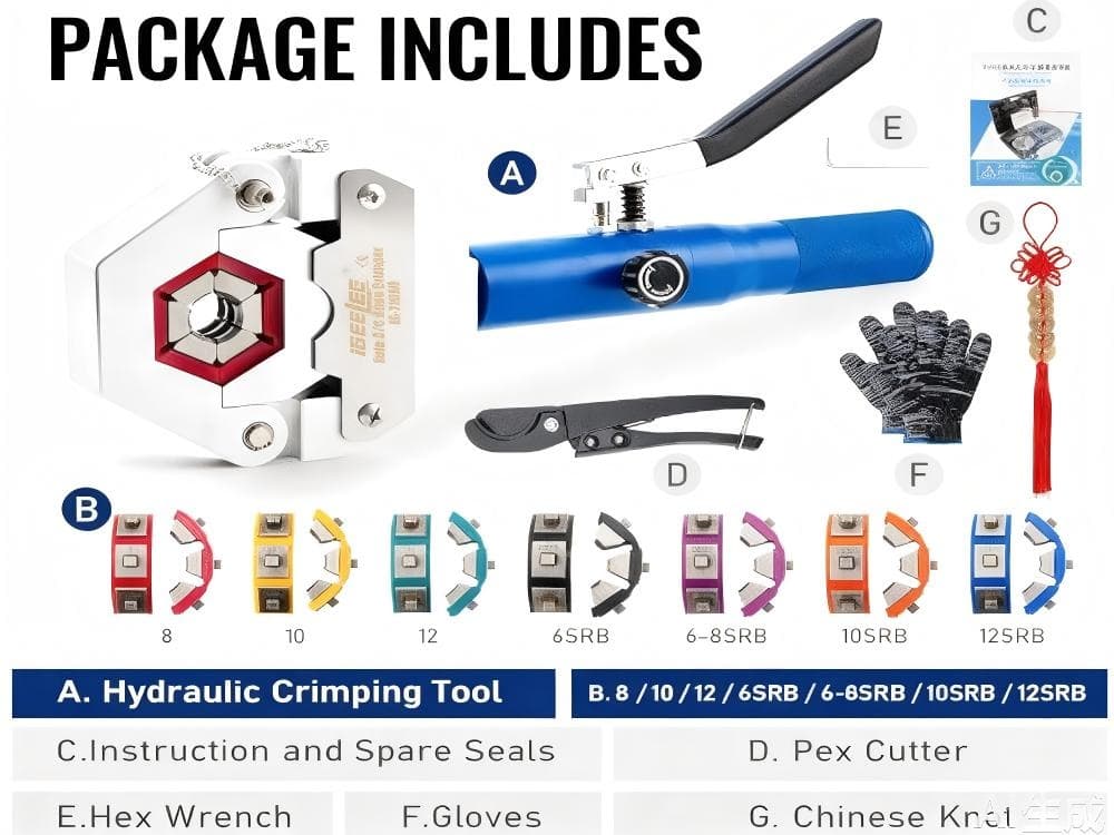 Hydraulic Hose Crimper AC Crimping Tool for Barbed & Beaded Hose Fittings\\